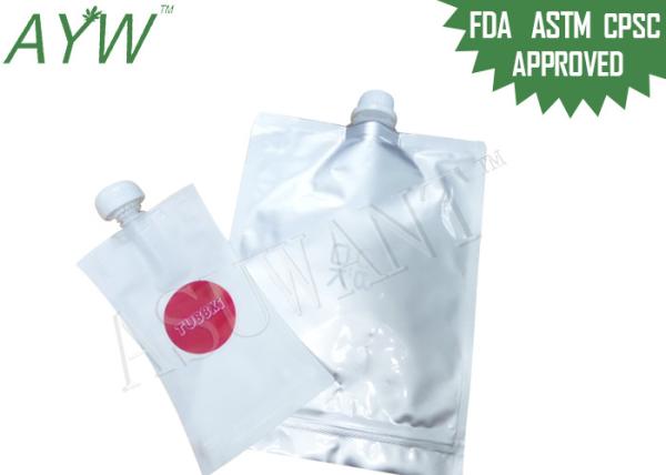 Opaque Sliver Aluminum Foil Bags For Liquid  / Stand Up Pouch With Spout Packaging
