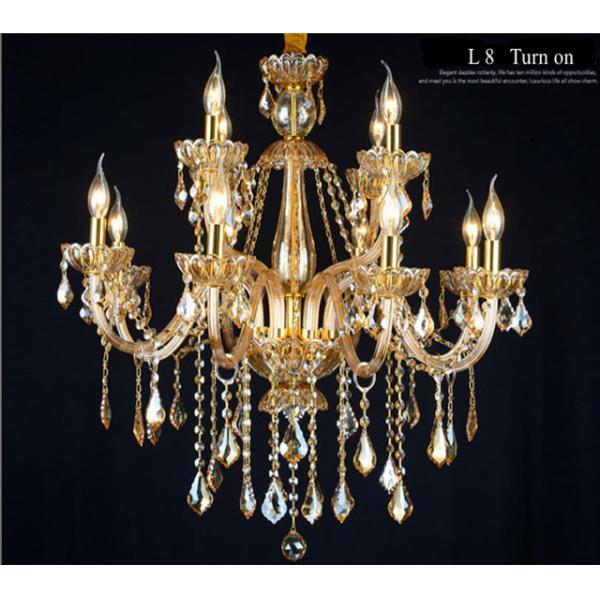 6 Bulbs 850*700mm K9 Stainless Steel 220V Hanging Candle Chandelier
