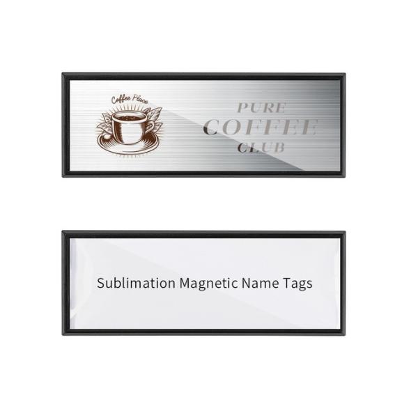 Custom Id Badge Blanks Sublimation Magnetic Name Tags With Aluminum Sheet Plastic Sublimation Name Badge