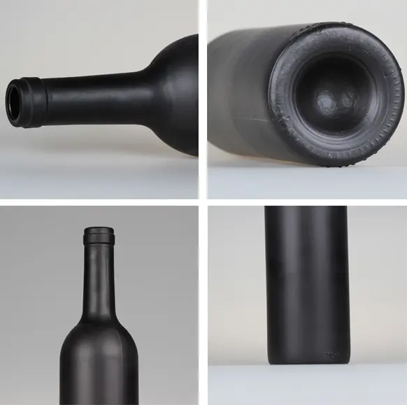 Люксовая красная бутылка для красного вина с капсулой и стеклянным воротничком