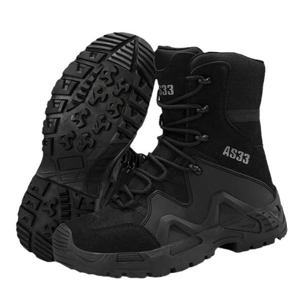 Mens Tactical Work Boots Black Yellow Hiking Camping Boots
