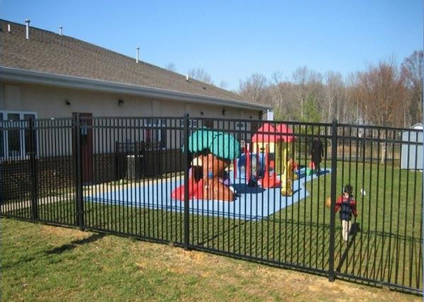 Economical Black Cast Iron Fence , Black Rod Iron Fence Panels For 3 Rails 