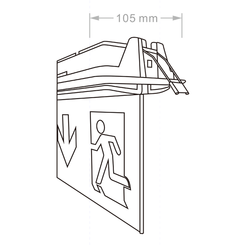 Double Sided Exit Sign with Ni-Cd Battery and 6 pcs SMD 5730 LED for Emergency Lighting with 3-Year Warranty