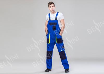 Poly Cotton Blended Industrial Work Clothes Royal Blue Contrast Colors