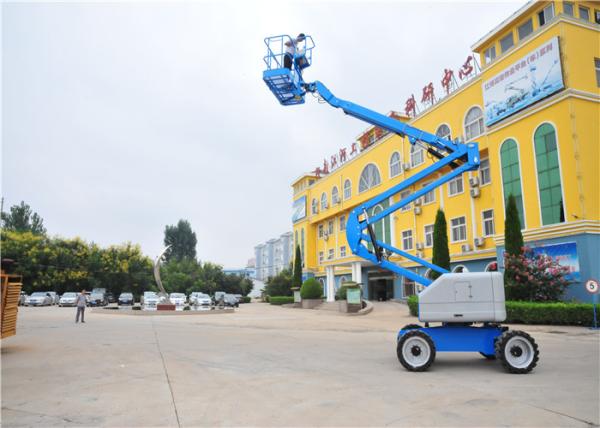 Trailer Mounted Single Man Lift , Towable Articulating Boom Lift Electric Dual Brake System