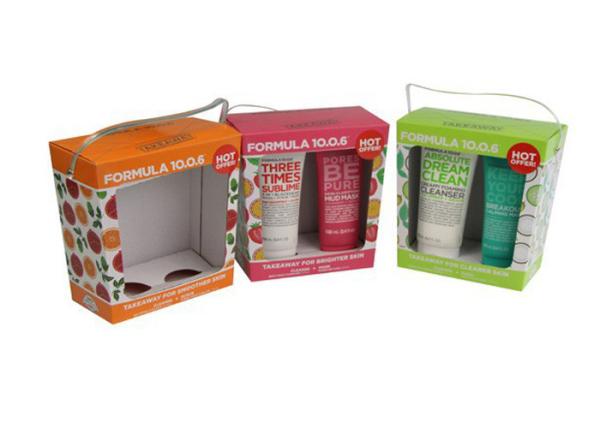 Portable Leather Cosmetic Gift Boxes , Cardboard Cosmetic Containers Personal Care