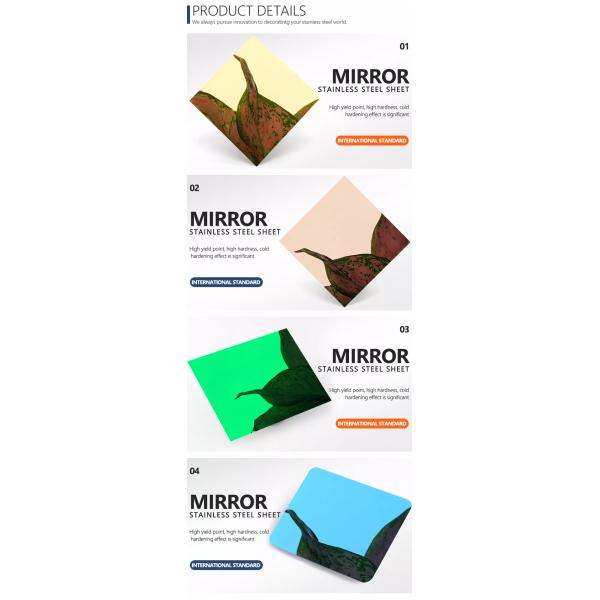 Multicolor PVD Coating Stainless Steel Sheet Brushed Finish 8K Black Mirror