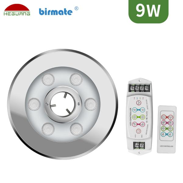 RGB SS316L 300LM 9W Stainless Steel Fountain Lights DC24V VDE