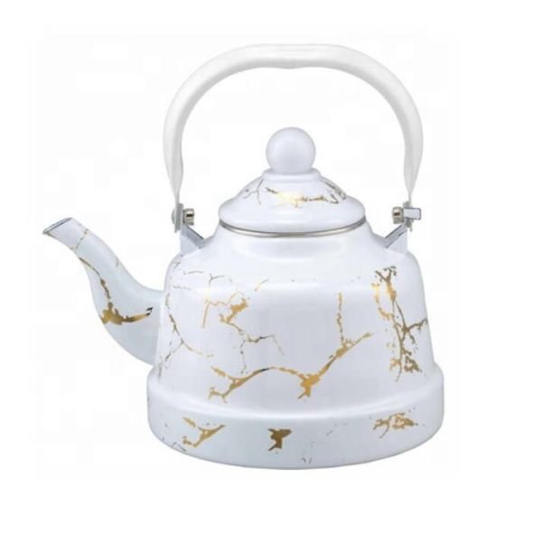 High Temp Logo Printing Enamel Tea Kettle Teapot Multi Capacity Design Kitchen Drinkware