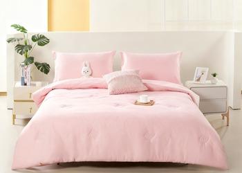 Linen Cotton Blended Solid Comforter Set Sustainable King Comforter Sets