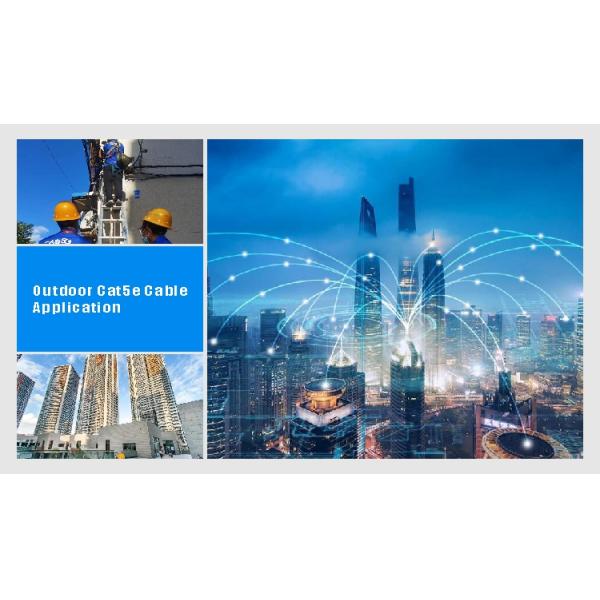1000FT UTP CAT5E Cable Outdoor PE Cable 24AWG Extend To 350MHz Filling Glue Cable