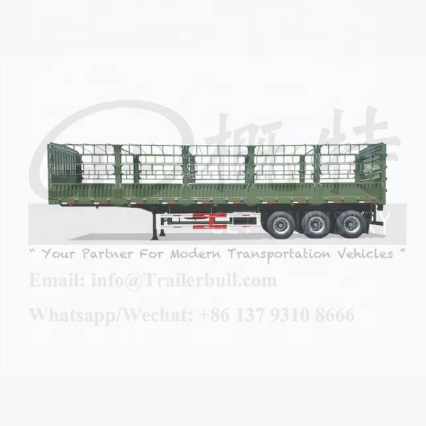 40ft 3 Axles Platform Rail Side Semi Trailer with EBS Brake System for Cargo Delivery
