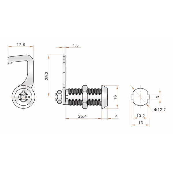 Auto Equipment Cabinet And Door Zinc Alloy Mini Cam Lock  Metal Lock