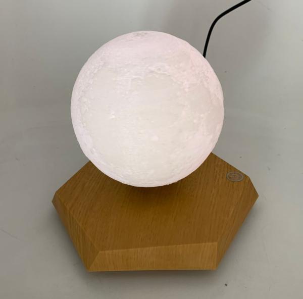 new magnetic levitation rotating yellow and white moon lamp light 5inch christmas gift