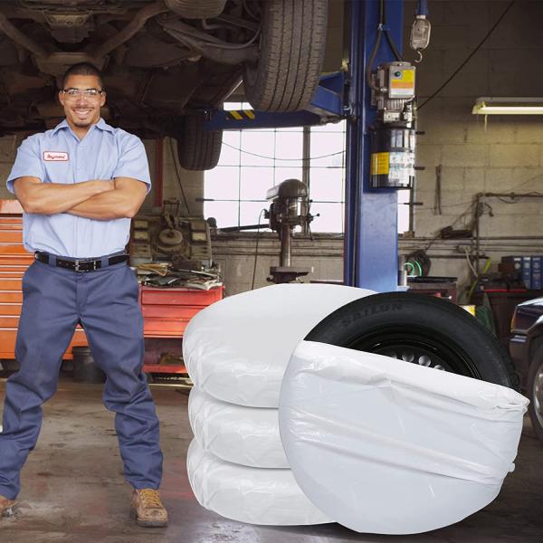 Белые полиэтиленовые пакеты с Drawstring, сумки Ldpe крышки колеса для дюйма SUV 44x40