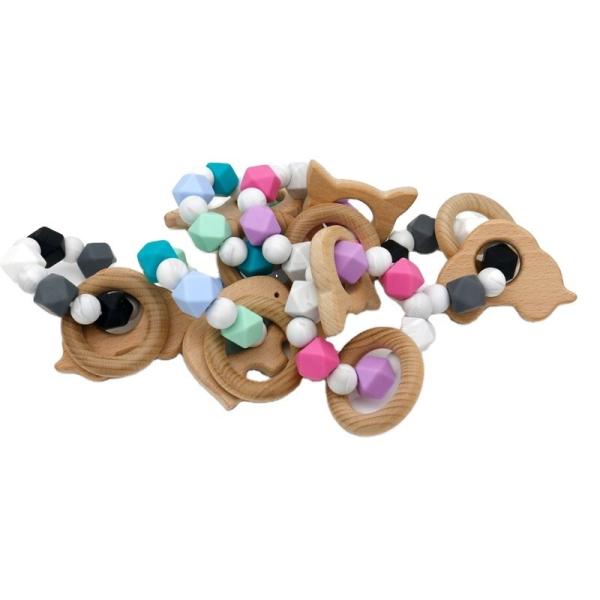 Baby Silica Gel Grip Teether Basic Teething Rattle  0 To 24 Months