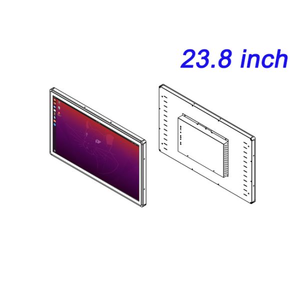 23.8 inch Closed Industrial PC Monitor Advertisement Playback High-Definition Display
