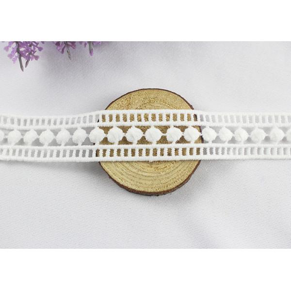 Утеска шнурка полиэстера бежевой вышивки гипюра хлопка расстворимая в воде для куклы