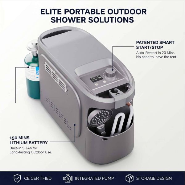 Eco Friendly Portable Gas Water Heater Mobile Propane Camp Shower Kit For Road Trips