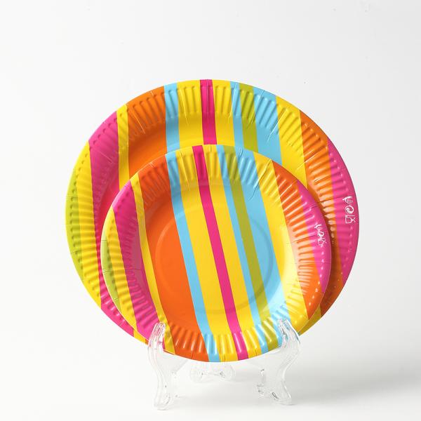 Colourful Party Plates Cups Napkins Sets for Fully Customized Disposable Paper Plates