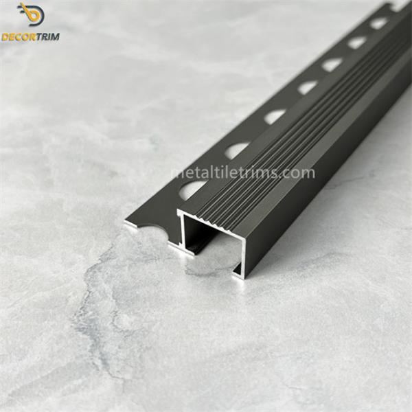 Dark Titanium Trim Tile Stair Nosing Tile Trim Corner Pieces Floor Transition Strip