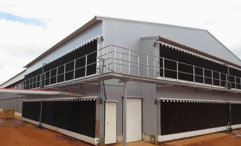 Galvanized Steel Prefabricated Chicken Coop with Mesh Screened Windows for Easy and Quick Assembly