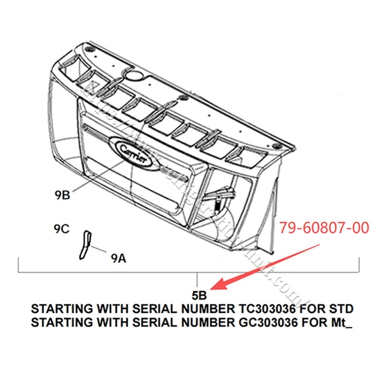 79-60807-00 Carrier S550 S750 S850 front skin cover original spare parts