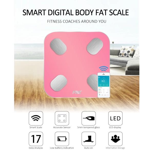 5mm Tempered Glass Top Smart Body Bluetooth Scales