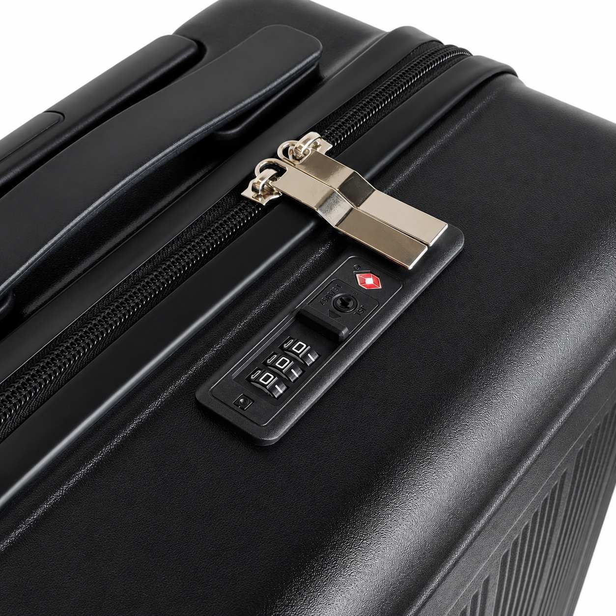 16 Inch Suitcase in Black Hard Shell with Removable Wheel & TSA Lock