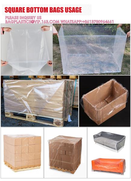 2 Meters High Custom Transparent Waterproof Dust Packing Print Plastic PE Pallet Cover Bag