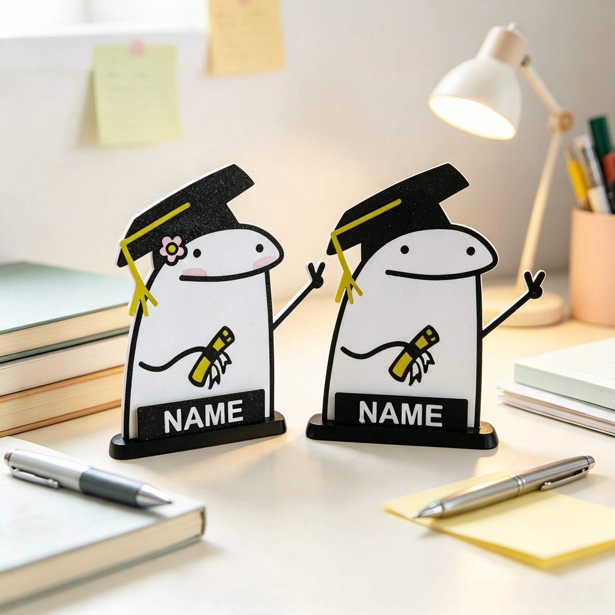 Name Flork Custom 3D Printing Graduation Figurine Ornament 3d Print Desk Sign