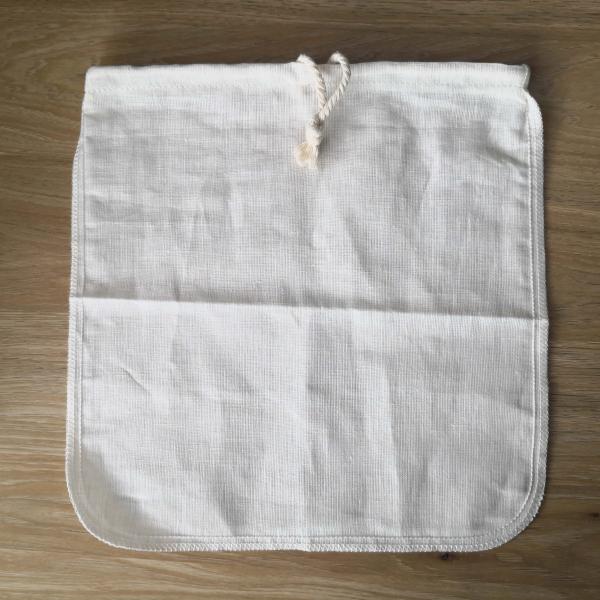 12×14 Inch Cotton Hemp Nut Milk Bags , Coffee Strainer Bag LFGB Approval