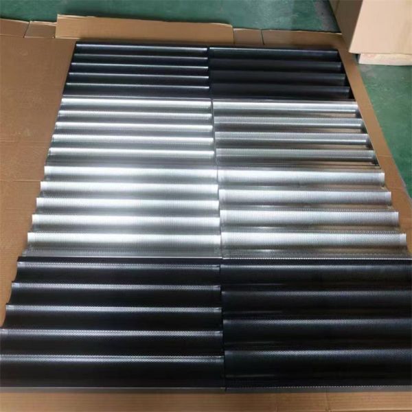 Aluminum Non Stick Waves Baguette French Bread Baking Tray Perforated Baguette Pan