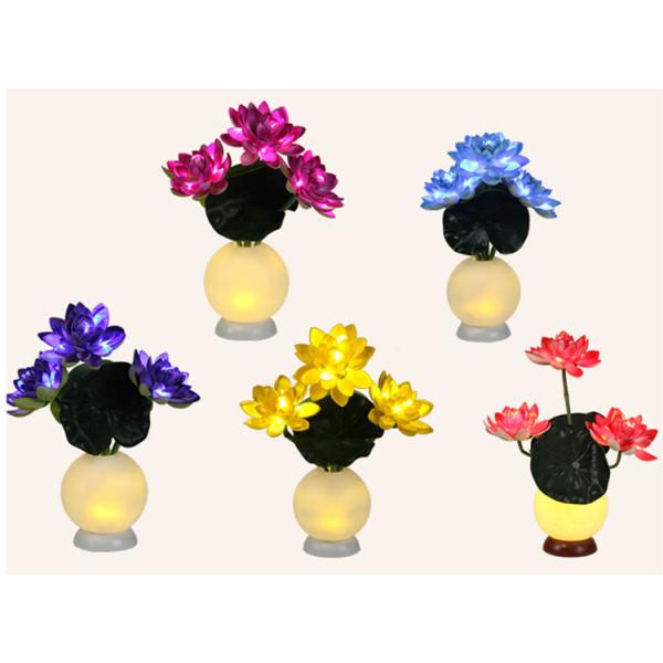 Simulation lotus lamp LED night light fake flower indoor living room bedroom ornamental decorative lamp