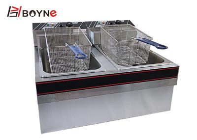 Hotel Commercial Kitchen Cooking Equipment Snack Food Double Tank Desk Top Fryer 22L