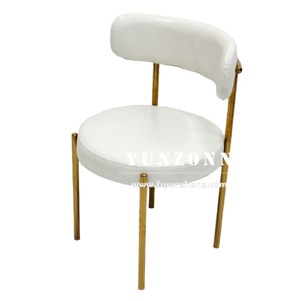 Stackable Sherpa Cushion Metal Hotel Wedding Banquet Restaurant Chair White Fabric Upholstery Wedding Decor Chairs