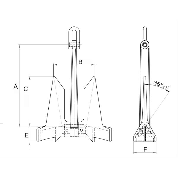 High Holding Power AC-14 Marine Anchor with ABS CCS BV LR DNV Certificate and 50-10000kg Capacity