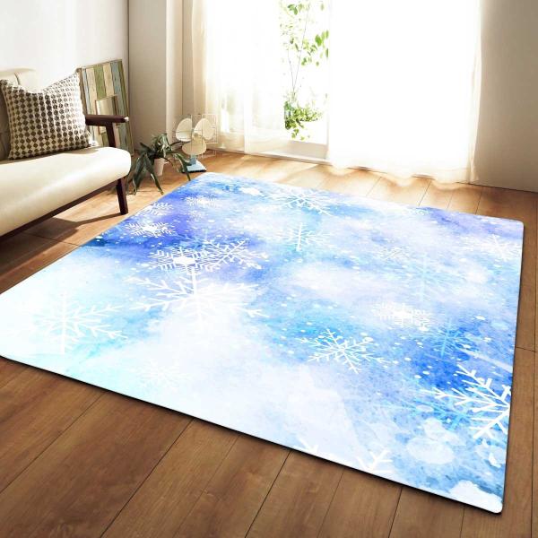 Snow Area Rugs For Living Room Dining Room Size Customizable Nonslip
