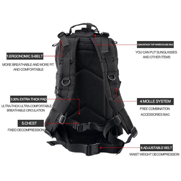 Military 36L Molle Tactical Assault Pack 1000D Nylon Tactical Gear