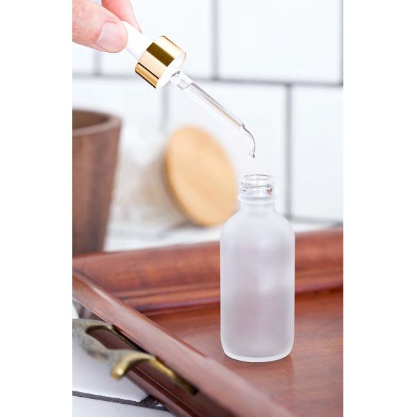 Бутылки Рефиллабле эфирного масла стеклянные с металлом золота и капельницей стекла