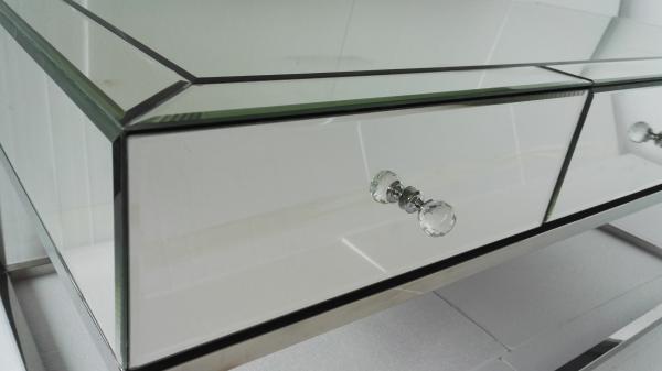 Modern Glass Mirror Coffee Table With Durable Stainless Steel Base / Legs