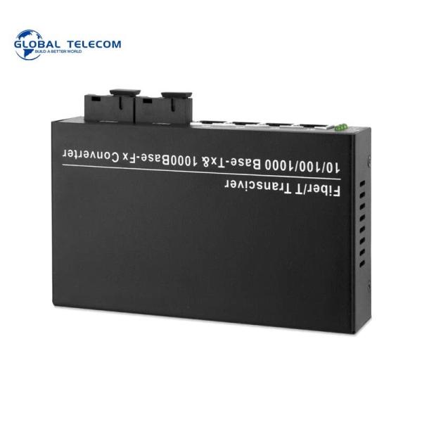 1000Mbps SM Sc Fiber Media Converter 20KM Transmission 2 Fiber 4 RJ45