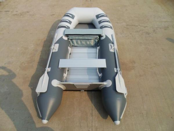 Wider Bow Inflatable Fishing Pontoon Boats , Small Pontoon Boats 380 Cm OEM Accepted