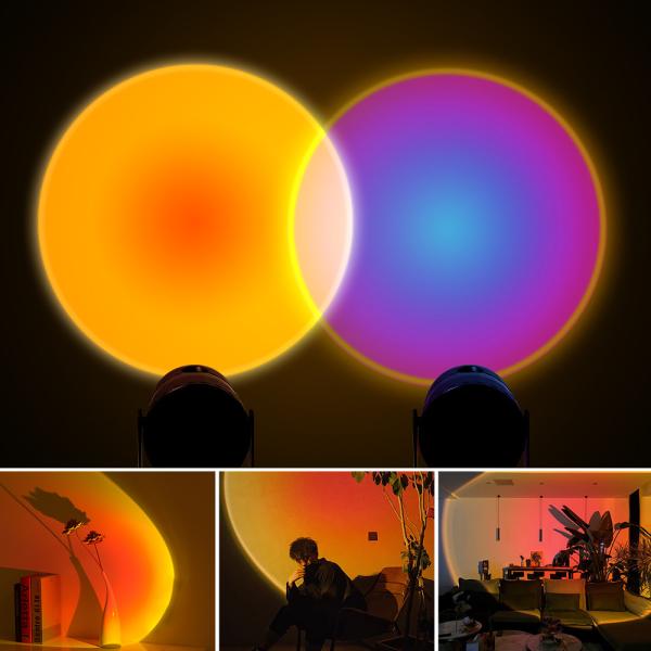 Sunset Lamp Projector LED Night Light 360 Degree Rotation Multi Halo Projection For Bedroom Background Wall Decoration G