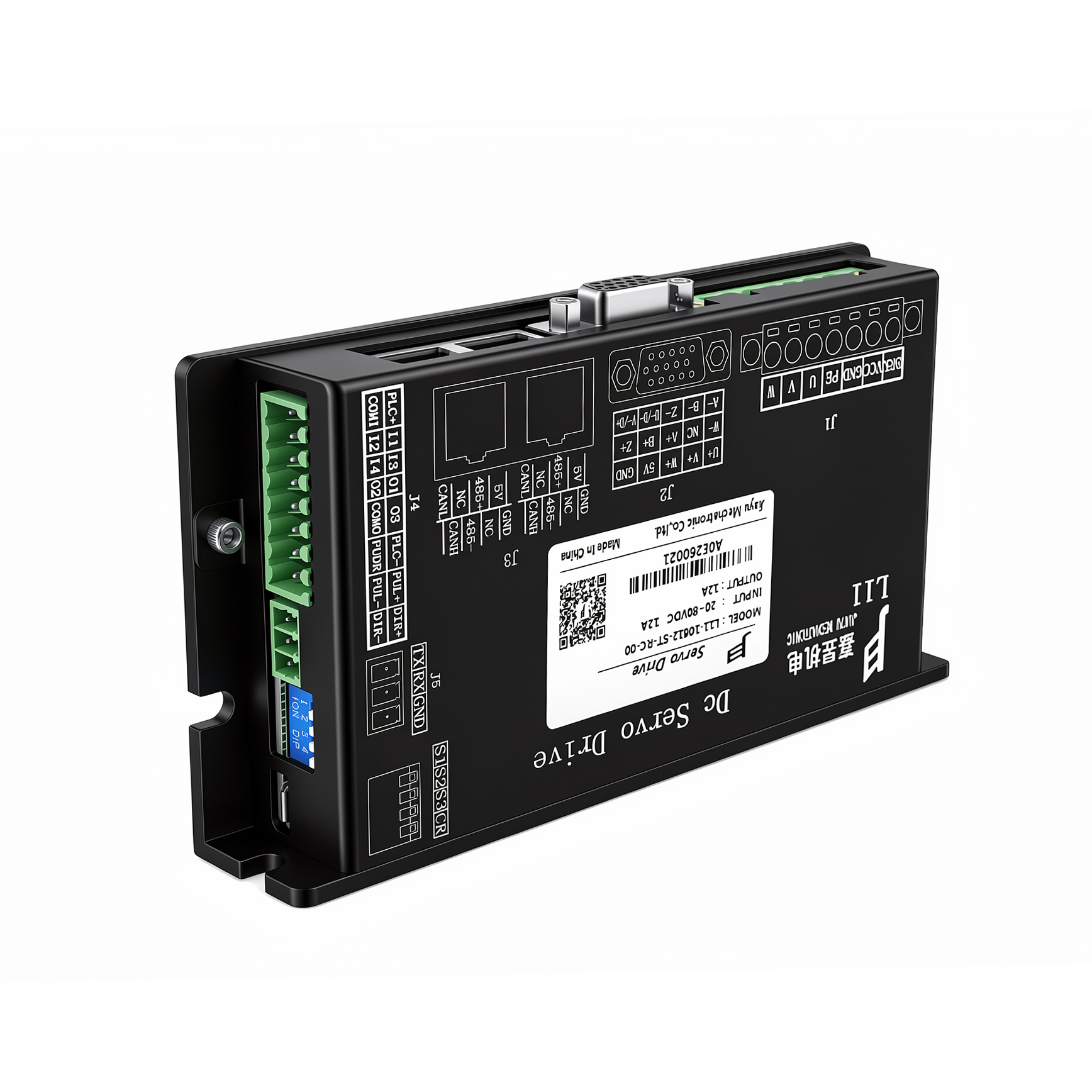 24-48V 12A low-voltage dc servo driver, RS232, RS485, CAN, supports incremental encoder and absolute encoder. Suitable for AGV inspection robots.
