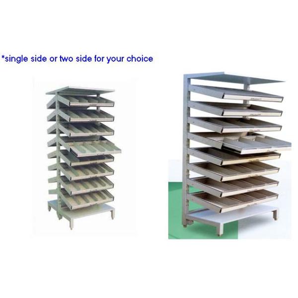 Two Side Adjustable Hospital Bedside Cabinet Medicine Tray Shelf 800*800*2000mm