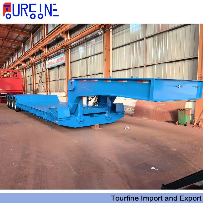 100 Ton Detachable Gooseneck Lowboy Trailer 4 Axle for Oversized Equipment Transport