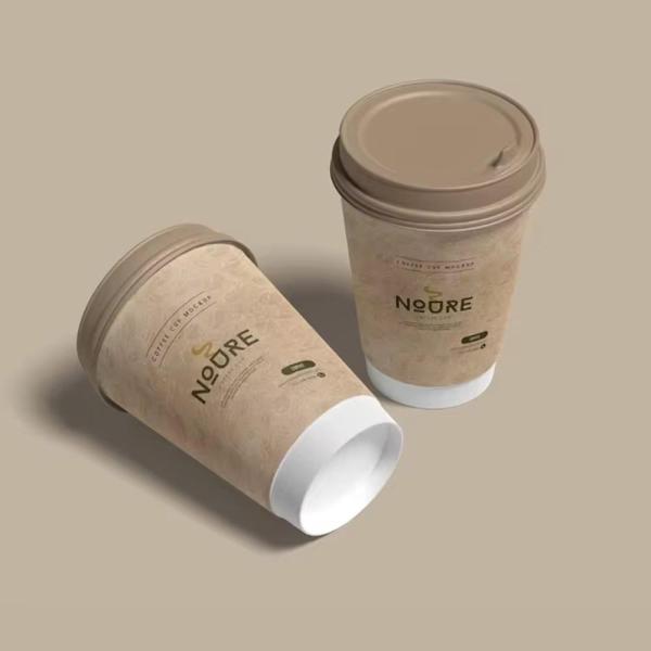 100% 生物分解性 白い牛皮 紙カップ 壁付き カフェ カップ 水性コーティング カスタマイズされた紙カップ