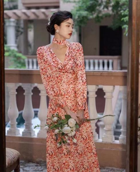 100% Natural Silk 20MM Anti-Wrinkle Static-free Willows shed tear Women Slim  Fashion Dress and Scarf