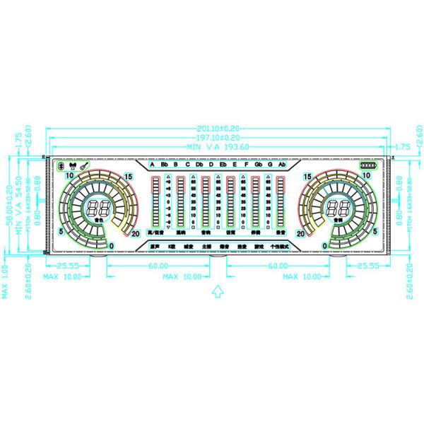 Custom Negative VA LCD Module Display with 6 0'clock Viewing Angle and Wide Temperature Range